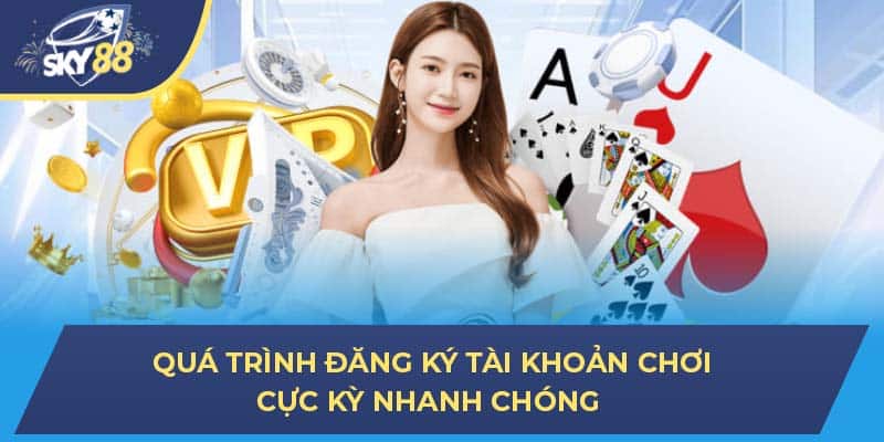 Quá trình đăng ký tài khoản chơi cực kỳ nhanh chóng 