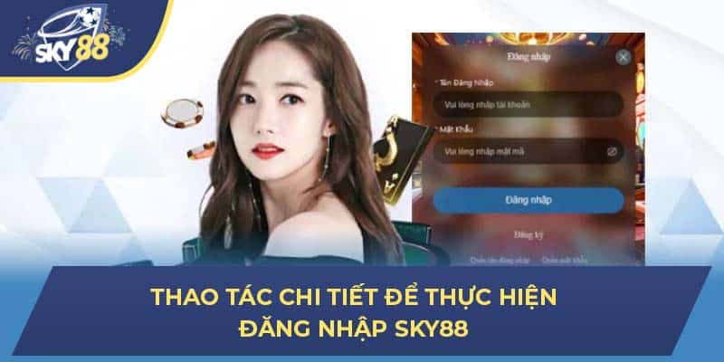 Thao tác chi tiết để thực hiện đăng nhập Sky88